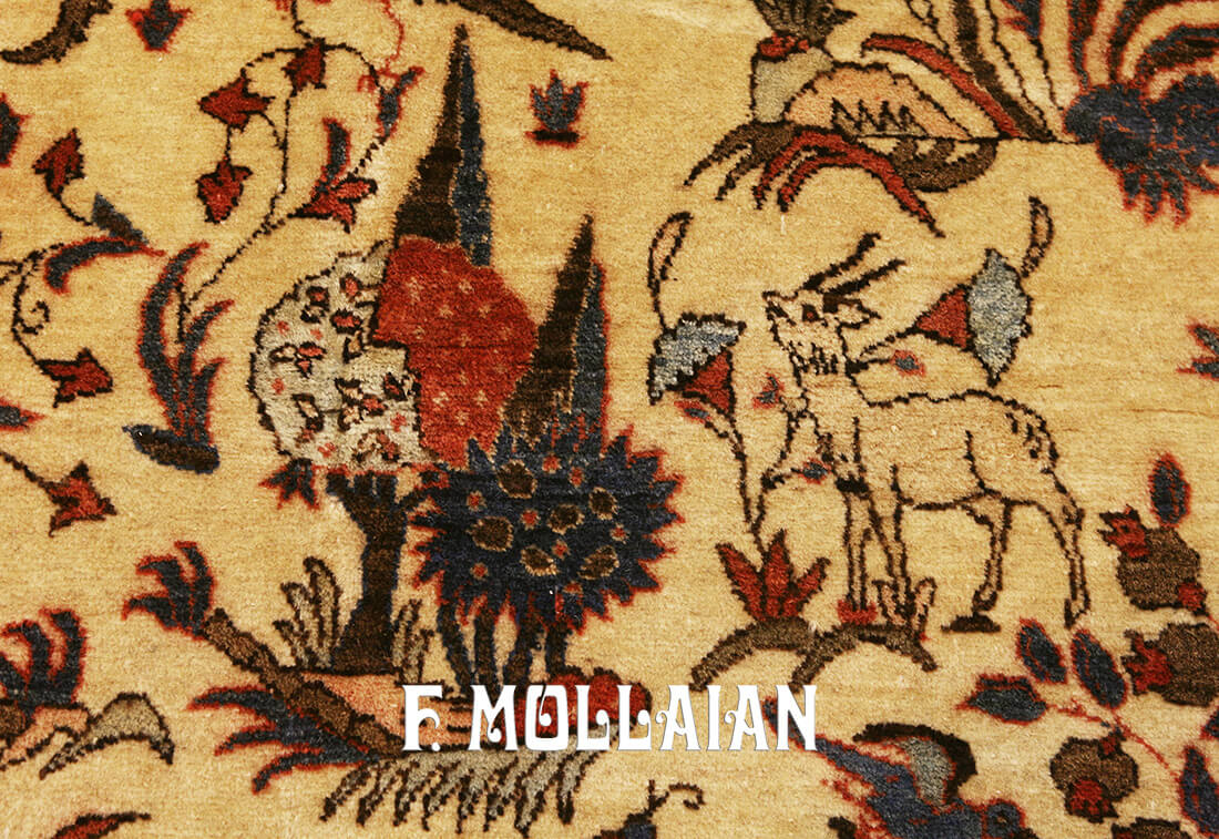 Semi-Antique Persian Qum Old Carpet n°:60903231